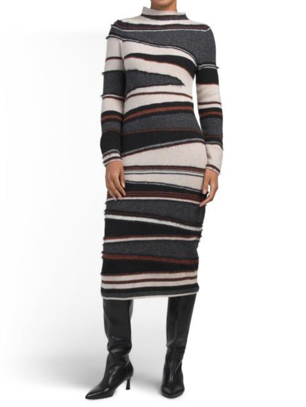 MARIE OLIVER Wool Blend Long Sleeve Sweater Dress